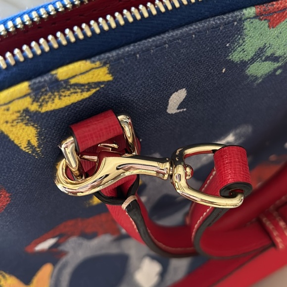 🆕Dooney & Bourke Zip Zip Satchel Bag In Graffiti Navy Blue - Picture 12 of 12